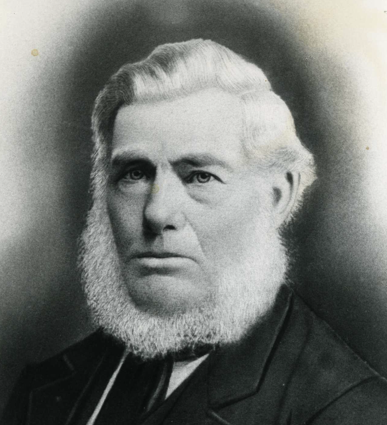 A black and white portrait of John Badcock John 1807-1890